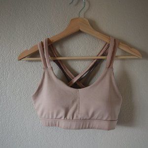 Nude Strappy Sports Bra High Support Size Medium
